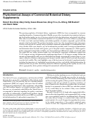 Cover page: Phytochemical Assays of Commercial Botanical Dietary Supplements