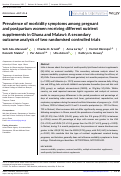 Cover page: Prevalence of morbidity symptoms among pregnant and postpartum women receiving different nutrient supplements in Ghana and Malawi: A secondary outcome analysis of two randomised controlled trials