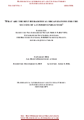 Cover page: WHAT ARE THE BEST HIERARCHICAL ORGANIZATIONS FOR THE SUCCESS OF A COMMON ENDEAVOUR?