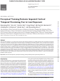 Cover page: Perceptual Training Restores Impaired Cortical Temporal Processing Due to Lead Exposure