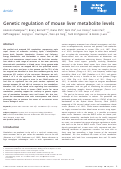 Cover page: Genetic regulation of mouse liver metabolite levels