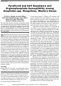 Cover page: Pyrethroid and DDT Resistance and Organophosphate Susceptibility among
              Anopheles
              spp. Mosquitoes, Western Kenya