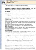 Cover page: Limitations of Basing Screening Policies on Screening Trials