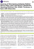 Cover page of Sources of Discrepancy between Retinal Nerve Fiber Layer and Bruchs Membrane Opening-Minimum Rim Width Thickness in Eyes with Glaucoma.