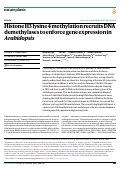 Cover page of Histone H3 lysine 4 methylation recruits DNA demethylases to enforce gene expression in Arabidopsis.