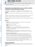 Cover page: Perioperative dexmedetomidine improves mortality in patients undergoing coronary artery bypass surgery.