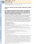 Cover page: Prediction of Erectile Function Following Treatment for Prostate Cancer