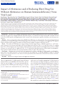 Cover page: Impact of Abstinence and of Reducing Illicit Drug Use Without Abstinence on Human Immunodeficiency Virus Viral Load.