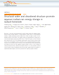 Cover page: Structural water and disordered structure promote aqueous sodium-ion energy storage in sodium-birnessite