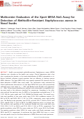 Cover page: Multicenter Evaluation of the Xpert MRSA NxG Assay for Detection of Methicillin-Resistant Staphylococcus aureus in Nasal Swabs