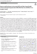 Cover page: Barriers and Facilitators to Accessing PrEP and Other Sexual Health Services Among Immigrant Latino Men Who Have Sex with Men in Los Angeles County