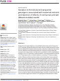 Cover page: Variation in the serotonin transporter genotype is associated with maternal restraint and rejection of infants: A nonhuman primate (Macaca mulatta) model