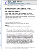 Cover page: Examining explanations for the link between bullying perpetration and physical dating violence perpetration: Do they vary by bullying victimization?