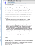 Cover page: Relation of Menopause With Cardiovascular Risk Factors in South Asian American Women (from the MASALA Study)