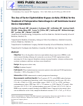 Cover page: The Use of Factor Eight Inhibitor Bypass Activity (FEIBA) for the Treatment of Perioperative Hemorrhage in Left Ventricular Assist Device Implantation