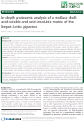 Cover page: In-depth proteomic analysis of a mollusc shell: acid-soluble and acid-insoluble matrix of the limpet Lottia gigantea