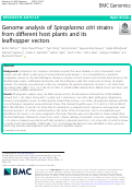 Cover page: Genome analysis of Spiroplasma citri strains from different host plants and its leafhopper vectors