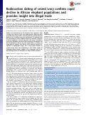Cover page: Radiocarbon dating of seized ivory confirms rapid decline in African elephant populations and provides insight into illegal trade