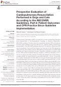 Cover page: Prospective Evaluation of Cardiopulmonary Resuscitation Performed in Dogs and Cats According to the RECOVER Guidelines. Part 2: Patient Outcomes and CPR Practice Since Guideline Implementation