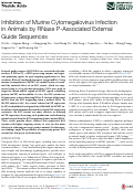 Cover page: Inhibition of Murine Cytomegalovirus Infection in Animals by RNase P-Associated External Guide Sequences