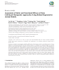 Cover page: Assessment of Safety and Functional Efficacy of Stem Cell-Based Therapeutic Approaches Using Retinal Degenerative Animal Models