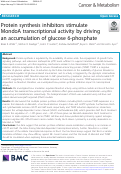 Cover page: Protein synthesis inhibitors stimulate MondoA transcriptional activity by driving an accumulation of glucose 6-phosphate.