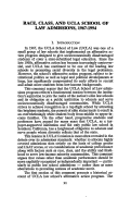 Cover page: Race, Class, and UCLA School of Law Admissions, 1967-1994