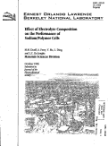 Cover page: Effect of Electrolyte Composition on the Performance of Sodium/Polymer Cells