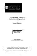 Cover page: Policy Paper 21: The Importance of Space in Violent Ethno-Religious Strife