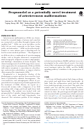 Cover page: Propranolol as a potentially novel treatment of arteriovenous malformations