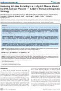 Cover page: Reducing AD-Like Pathology in 3xTg-AD Mouse Model by DNA Epitope Vaccine -- A Novel Immunotherapeutic Strategy