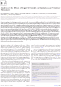 Cover page: Analysis of the Effects of Cigarette Smoke on Staphylococcal Virulence Phenotypes