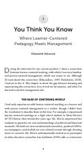 Cover page: You Think You Know: Where Learner-Centered Pedagogy Meets Management