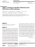 Cover page: Siglec-14 Enhances NLRP3-Inflammasome Activation in Macrophages