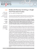 Cover page: Multimode Resistive Switching in Single ZnO Nanoisland System