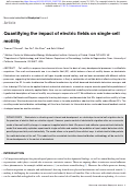 Cover page: Quantifying the impact of electric fields on single-cell motility