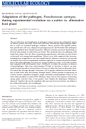 Cover page: Adaptation of the pathogen, Pseudomonas syringae, during experimental evolution on a native vs. alternative host plant