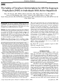 Cover page: The Safety of Tenofovir–Emtricitabine for HIV Pre-Exposure Prophylaxis (PrEP) in Individuals With Active Hepatitis B