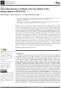 Cover page: Neurodegeneration of White and Gray Matter in the Hippocampus with FXTAS.