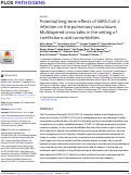 Cover page: Potential long-term effects of SARS-CoV-2 infection on the pulmonary vasculature: Multilayered cross-talks in the setting of coinfections and comorbidities.