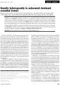 Cover page: Genetic heterogeneity in autosomal dominant essential tremor