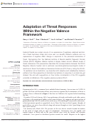 Cover page: Adaptation of Threat Responses Within the Negative Valence Framework