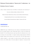 Cover page: Enhanced Semiconductor Nanocrystal Conductance via Solution Grown Contacts