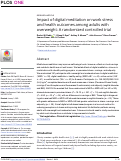 Cover page: Impact of digital meditation on work stress and health outcomes among adults with overweight: A randomized controlled trial