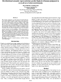 Cover page: Distributional semantic representations predict high-level human judgment inseven diverse behavioral domains