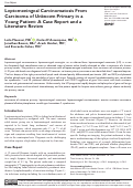 Cover page: Leptomeningeal Carcinomatosis From Carcinoma of Unknown Primary in a Young Patient: A Case Report and a Literature Review