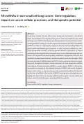 Cover page: MicroRNAs in non‐small cell lung cancer: Gene regulation, impact on cancer cellular processes, and therapeutic potential