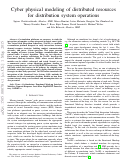 Cover page: Cyber–Physical Modeling of Distributed Resources for Distribution System Operations