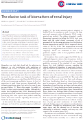 Cover page: The elusive task of biomarkers of renal injury