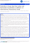 Cover page: Pesticides in house dust from urban and farmworker households in California: an observational measurement study